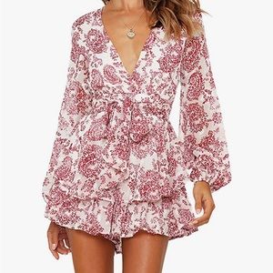 Long Sleeve Floral Romper